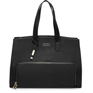 Women Black Textured Formal Handbag