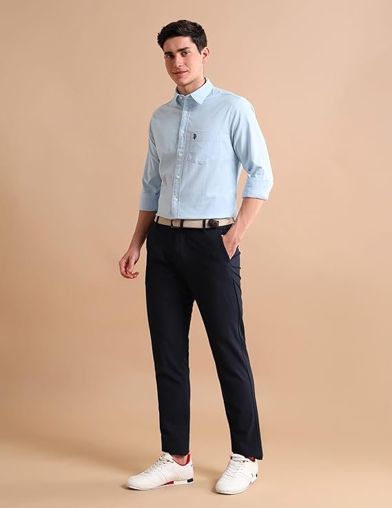 U.S. Polo ASSN. Solid Regular Fit Shirts for Men - Full Sleeve Mens Casual Shirts - Image 3