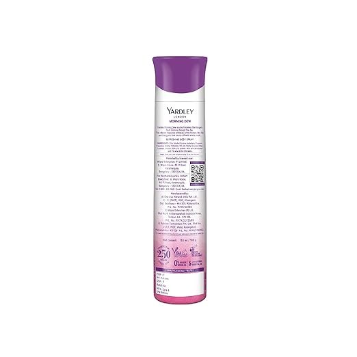 Yardley London Morning Dew Refreshing Deodorant Body Spray for Women, 150 ml - Image 2