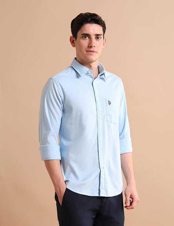 U.S. Polo ASSN. Solid Regular Fit Shirts for Men - Full Sleeve Mens Casual Shirts - Image 2