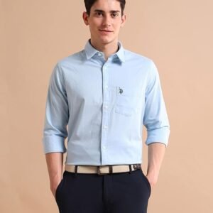 U.S. Polo ASSN. Solid Regular Fit Shirts for Men - Full Sleeve Mens Casual Shirts