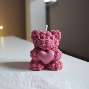 Teddy Scented Candles – Cute Teddy Bear Aromatherapy Candles for Home Décor, Relaxation & Gifting. Long-Lasting Fragrance in White, Pink & Blue, 55g Each.