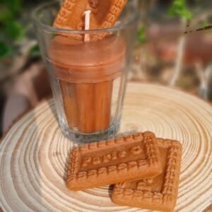 Masala Tea (Chai & Biscuit) Scented Candles in Glass Jar – Set of 2 | Hand-Poured Soy Wax | Cozy Masala Chai Fragrance | Long-Lasting | Perfect for Gifting & Home Decor
