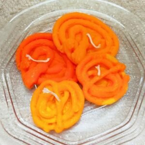 Scented Handmade Traditional Jalebi Candles, Soy Wax Festive Delight Sweets Candles for Home Décor, Diwali, Weddings - [Pack of 2]